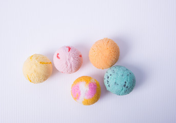 ice cream scoop or ice cream ball on the background.