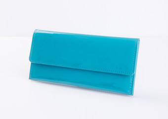 wallet or purse woman (blue colour) on a background.