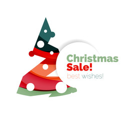 Christmas sale, vector greeting card or banner
