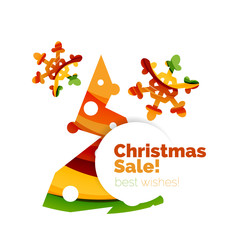 Geometric Christmas sale or promotion ad banner
