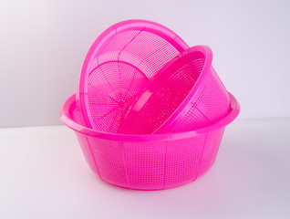 basket or empty plastic basket on a background.