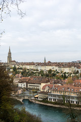 Naklejka na ściany i meble Stadt Panorama Bern in der Schweiz
