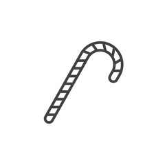 Candy cane line icon, peppermint stick outline vector sign, linear pictogram isolated on white. logo illustration