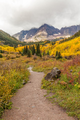 Trail to Maroon Bells in Fall