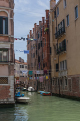 Venice canal with gondolas