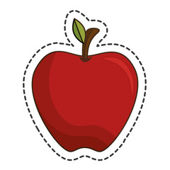 fresh fruit cut line isolated icon vector illustration design