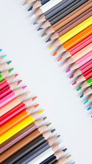 Fototapeta premium pencils color on white background, with copy space