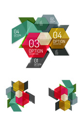 Set of abstract geometric paper graphic layouts