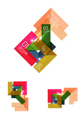 Set of abstract geometric paper graphic layouts