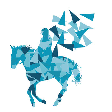 Horse riding vector background abstract illustration concept mad