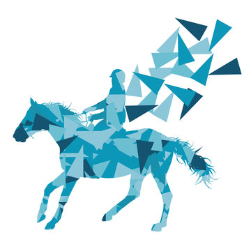 Horse riding vector background abstract illustration concept mad