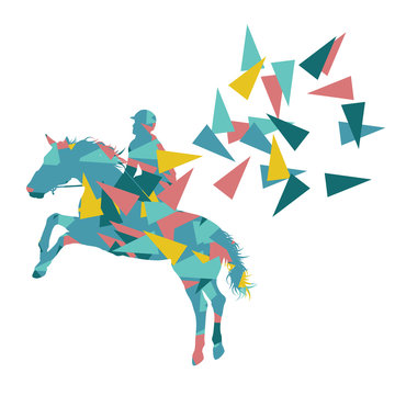 Horse riding vector background abstract illustration concept mad
