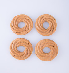 cookies or chocolate cookies on a background.