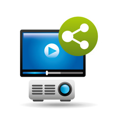 video beam player share design vector illustration eps 10