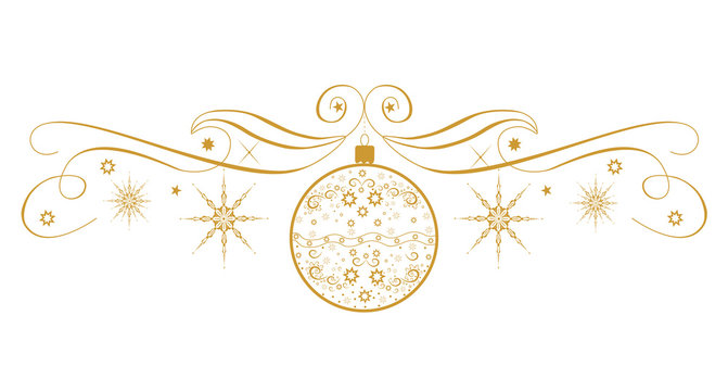 Christmas ball with a pattern and snowflakes vector illustration