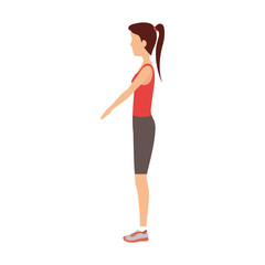 Person exercising in gym vector illustration design