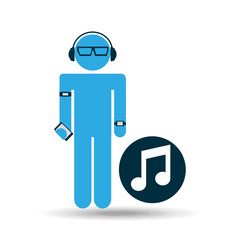 silhouette wearable technology music vector illustration eps 10