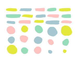 Hand painted multicolored elements. Vector illustration.