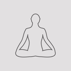 Meditation icon. human meditating in lotus pose. - 127088384