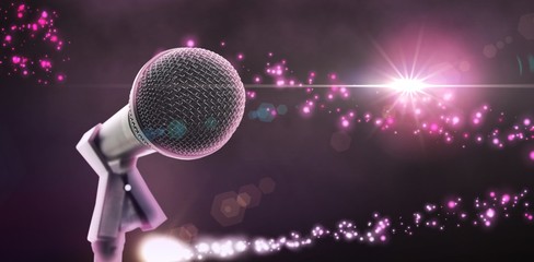 Composite image of microphone with stand