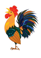 rooster on a white background,
