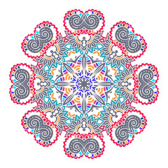 Decorative vintage vector ornament. Ornate colorful mandala. indian oriental doodle design