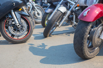 motorcycles on parking