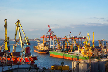 Obraz premium industrial landscape of sea port 