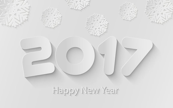 Happy New Year 2017. Element for greeting cards, posters. calendar cover. Vector illustration