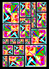 Multicoloured angular modernist abstract montage