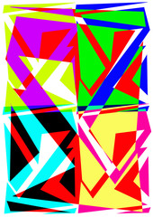 Multicoloured angular shape modernist abstract