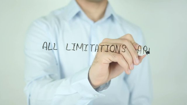 All Limitations Are Self Imposed, Man Writing on Screen