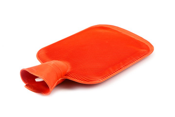 Hot water bottle or bag on white background