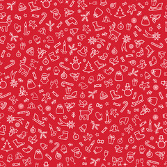 Christmas icon seamless pattern Happy Winter Holiday seamless texture background