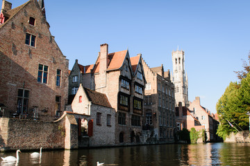 Fototapeta na wymiar Brugges Boat ride on the canal