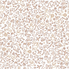 Christmas icon background Happy Winter Holiday seamless texture pattern