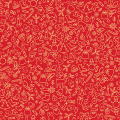 Christmas icon background Happy Winter Holiday seamless textured pattern