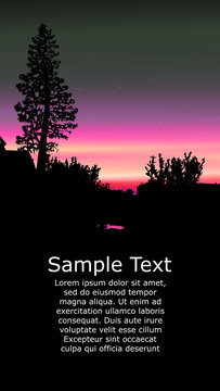 Colorful background for flyer or website design. Neon lights. Violet, pink, grey and black tones.