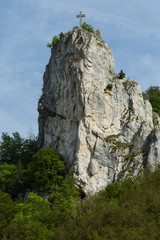 Fototapeta na wymiar Paulusfels bei Beuron im Oberen Donautal