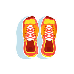 Pair Of Orange Running Shoes Vector Illustration From The Fitness Essentials Collection