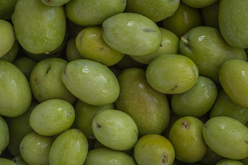 Fresh harvested olives, washed and ready to be pressed