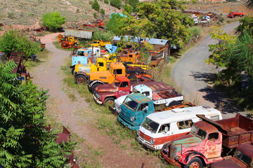 Colorful junkyard