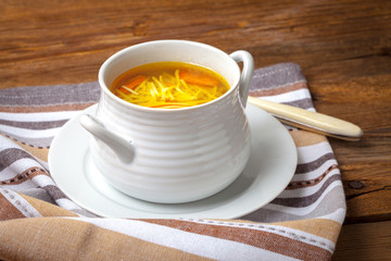 Bowl of chicken soup.
