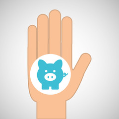 hand concept save money piggy vector illustration eps 10