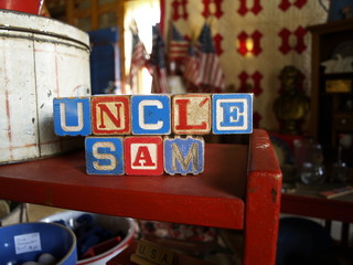 Antique Toy Blocks Uncle Sam