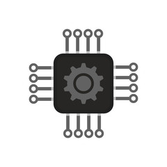 Electronic chip, abstract vector design by ESP10