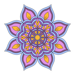 Flower Mandala. Vintage decorative elements. Oriental pattern, v