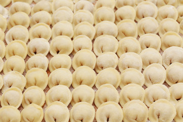Homemade pelmeni background