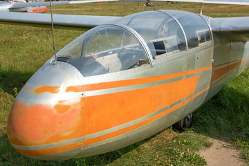Cabin of the old glider closeup.