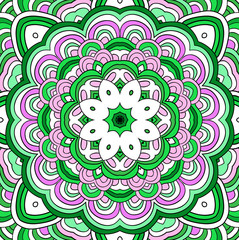 Green vector mandala. Abstract carbage image. Mandala.